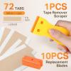 imageDOORES Hair Extension Tape Tabs 72pcs Double Sided Replacement Tape Adhesive Invisible No Residue Transparent Tapes for Hair Extensions 72 Tabs 4 x 08 cm157 x 031 inch Scraper Tools  72 Tabs