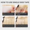 imageDOORES Hair Extension Tape Tabs 72pcs Double Sided Replacement Tape Adhesive Invisible No Residue Transparent Tapes for Hair Extensions 72 Tabs 4 x 08 cm157 x 031 inch24 Tabs Single Sided