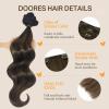 imageDOORES Hair Extensions Real Human Hair Balayage Dark Brown to Chestnut Brown 20 Inch 9pcs 150g Remy Hair Extensions Clip in Human Hair Extensions Clip ins Natural Hair Extensions Thick Straight Hair