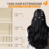 imageDOORES Hair Extensions Real Human Hair Clip in Platinum Blonde 18 Inch 150g 9pcs Remy Hair Extensions Clip in Human Hair Human Hair Extensions Clip ins Silky Straight Thick Real Hair