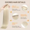 imageDOORES Hair Extensions Real Human Hair Clip in Platinum Blonde 18 Inch 150g 9pcs Remy Hair Extensions Clip in Human Hair Human Hair Extensions Clip ins Silky Straight Thick Real Hair