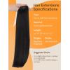 imageDOORES Hair Extensions Sew in Weft Natural Black 18 Inch 100g Straight Raw Bundles Full Head Long Straight