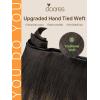 imageDOORES Human Hair Extensions Genius Sew in Weft Hair Extensions 22 Inch Balayage Dark Brown to Chestnut Brown 60g Sew in Extensions Virgin Extensions