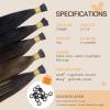 imageDOORES I Tip Hair Extensions Dark Brown 50g100s 14 Inch I Tips Hair Extensions Human Hair Real Hair Extensions Invisible I Tips Extensions Cold Fusion Hair Extensions Straight Natural Hair