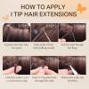 imageDOORES I Tip Hair Extensions Dark Brown 50g100s 14 Inch I Tips Hair Extensions Human Hair Real Hair Extensions Invisible I Tips Extensions Cold Fusion Hair Extensions Straight Natural Hair