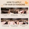 imageDOORES I Tip Hair Extensions Human Hair Balayage Natural Black to Chestnut Brown 16 Inch 50g100s Itip Extensions Human Hair Cold Fusion Hair Extensions Natural Straight Itip Extensions