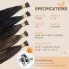 imageDOORES I Tip Hair Extensions Human Hair Balayage Natural Black to Chestnut Brown 16 Inch 50g100s Itip Extensions Human Hair Cold Fusion Hair Extensions Natural Straight Itip Extensions