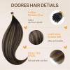 imageDOORES I Tip Hair Extensions Human Hair Balayage Natural Black to Chestnut Brown 16 Inch 50g100s Itip Extensions Human Hair Cold Fusion Hair Extensions Natural Straight Itip Extensions