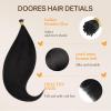 imageDOORES I Tip Hair Extensions Human Hair Jet Black 50g50s 18 Inch Invisible I Tips Natural Cold Fusion Straight Natural