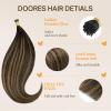 imageDOORES I Tip Hair Extensions Real Human Hair Balayage Dark Brown to Chestnut Brown 18 Inch 50g50sI Tips Hair Extensions Human Hair Invisible I Tips Extensions Cold Fusion Hair Extensions Straight