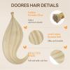 imageDOORES I Tips Hair Extensions 18 Inch Dark Blonde Highlighted Bleach Blonde 50g50s Straight Human Remy Hair Cold Fusion Microlink Installation