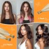 imageDOORES I Tips Hair Extensions 18 Inch Dark Blonde Highlighted Bleach Blonde 50g50s Straight Human Remy Hair Cold Fusion Microlink Installation