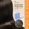 imageDOORES Invisible Edge Clip in Hair Extensions Dark Brown 130g 7pcs 18 Inch Virgin Thick Hair Extensions for Women Silky Straight Weft