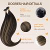 imageDOORES K Tip Hair Extensions Dark Brown to Chestnut Brown 18 Inch 50g50s U Tip Hair Extensions Human Hair
