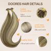 imageDOORES K Tip Hair Extensions Real Human Hair Ash Brown to Platinum Blonde 18 Inch 50g50s Invisible U Tip Natural Straight