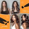 imageDOORES K Tip Hair Extensions Real Human Hair Natural Black 20 Inch 50g50s Invisible U Tip Natural Straight