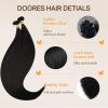 imageDOORES K Tip Hair Extensions Real Human Hair Natural Black 20 Inch 50g50s Invisible U Tip Natural Straight
