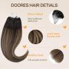 imageDOORES Micro Bead Hair Extensions Real Human Hair for Women Balayage Dark Brown to Chestnut Brown 18 Inch 50g50s Human Hair Extensions