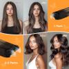 imageDOORES Micro Bead Hair Extensions Real Human Hair for Women Balayage Dark Brown to Chestnut Brown 18 Inch 50g50s Human Hair Extensions