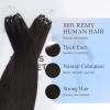 imageDOORES Micro Bead Human Hair Extensions Remy Hair Dark Brown 18 Inch 50g50s Microlinks Hair Extensions Human Hair for Women Natural Straight