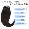 imageDOORES Micro Bead Human Hair Extensions Remy Hair Dark Brown 18 Inch 50g50s Microlinks Hair Extensions Human Hair for Women Natural Straight