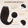 imageDOORES Micro Bead Human Hair Extensions Remy Hair Dark Brown 18 Inch 50g50s Microlinks Hair Extensions Human Hair for Women Natural Straight