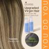 imageDOORES Micro Link Remy Hair Extensions for Women Balayage Chocolate Brown to Caramel Blonde 18 Inch 50g50s Invisible Micro Ring Hair Extensions Straight Hair