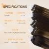 imageDOORES Micro Link Remy Hair Extensions for Women Balayage Chocolate Brown to Caramel Blonde 18 Inch 50g50s Invisible Micro Ring Hair Extensions Straight Hair