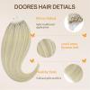 imageDOORES Micro Loop Hair Extensions  Real Human Hair Ash Blonde Highlighted Platinum Blonde 16 Inch 50g50s Bead and Invisible Extensions