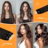 imageDOORES Microlinks Hair Extensions Natural Black 16 Inch 50g50s Micro Loop Hair Extensions for Women