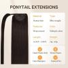 imageDOORES Ponytail Extension Human Hair Extensions Platinum Blonde 18 Inch 80g Clip in Hair Extension Ponytail Straight Wrap Around Hair Extensions Remy Human Hair with Magic Paste Natural Hair2 Dark Brown