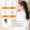 imageDOORES Ponytail Extension Human Hair Extensions Platinum Blonde 18 Inch 80g Clip in Hair Extension Ponytail Straight Wrap Around Hair Extensions Remy Human Hair with Magic Paste Natural Hair1 Jet Black
