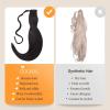 imageDOORES Ponytail Extension Human Hair Extensions Platinum Blonde 18 Inch 80g Clip in Hair Extension Ponytail Straight Wrap Around Hair Extensions Remy Human Hair with Magic Paste Natural Hair1b Natural Black