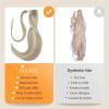 imageDOORES Ponytail Extension Human Hair Extensions Platinum Blonde 18 Inch 80g Clip in Hair Extension Ponytail Straight Wrap Around Hair Extensions Remy Human Hair with Magic Paste Natural Hair17A60A Ash Blonde Highlighted Platinum Blonde