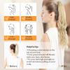imageDOORES Ponytail Extension Human Hair Extensions Platinum Blonde 18 Inch 80g Clip in Hair Extension Ponytail Straight Wrap Around Hair Extensions Remy Human Hair with Magic Paste Natural Hair613 Bleach Blonde