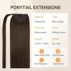 imageDOORES Ponytail Extension Human Hair Extensions Platinum Blonde 18 Inch 80g Clip in Hair Extension Ponytail Straight Wrap Around Hair Extensions Remy Human Hair with Magic Paste Natural Hair4A Chocolate Brown