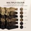 imageDOORES Ponytail Extension Human Hair Extensions Platinum Blonde 18 Inch 80g Clip in Hair Extension Ponytail Straight Wrap Around Hair Extensions Remy Human Hair with Magic Paste Natural Hair262 Dark Brown to Chestnut Brown