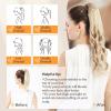 imageDOORES Ponytail Extension Human Hair Extensions Platinum Blonde 18 Inch 80g Clip in Hair Extension Ponytail Straight Wrap Around Hair Extensions Remy Human Hair with Magic Paste Natural Hair1622 Light Blonde Highlighted Golden Blonde