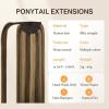 imageDOORES Ponytail Extension Human Hair Extensions Platinum Blonde 18 Inch 80g Clip in Hair Extension Ponytail Straight Wrap Around Hair Extensions Remy Human Hair with Magic Paste Natural Hair427 Chocolate Brown Mixed Caramel Blonde