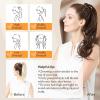 imageDOORES Ponytail Extension Human Hair Extensions Platinum Blonde 18 Inch 80g Clip in Hair Extension Ponytail Straight Wrap Around Hair Extensions Remy Human Hair with Magic Paste Natural Hair4A Chocolate Brown
