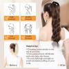 imageDOORES Ponytail Extension Human Hair Extensions Platinum Blonde 18 Inch 80g Clip in Hair Extension Ponytail Straight Wrap Around Hair Extensions Remy Human Hair with Magic Paste Natural Hair262 Dark Brown to Chestnut Brown