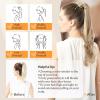 imageDOORES Ponytail Extension Human Hair Extensions Platinum Blonde 18 Inch 80g Clip in Hair Extension Ponytail Straight Wrap Around Hair Extensions Remy Human Hair with Magic Paste Natural Hair18A613A Dark Blonde Highlighted Bleach Blonde