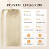 imageDOORES Ponytail Extension Human Hair Extensions Platinum Blonde 18 Inch 80g Clip in Hair Extension Ponytail Straight Wrap Around Hair Extensions Remy Human Hair with Magic Paste Natural Hair60A Platinum Blonde