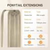 imageDOORES Ponytail Extension Human Hair Extensions Platinum Blonde 18 Inch 80g Clip in Hair Extension Ponytail Straight Wrap Around Hair Extensions Remy Human Hair with Magic Paste Natural Hair17A60A Ash Blonde Highlighted Platinum Blonde