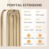 imageDOORES Ponytail Extension Human Hair Extensions Platinum Blonde 18 Inch 80g Clip in Hair Extension Ponytail Straight Wrap Around Hair Extensions Remy Human Hair with Magic Paste Natural Hair18A613A Dark Blonde Highlighted Bleach Blonde
