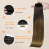 imageDOORES Seamless Clip in Hair Extensions Human Hair Chocolate Dip Color Melt 7pcs 150g 20 Inch Remy Hair Natural Straight Hair Thin Weft Hair invisible Edge