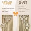 imageDOORES Seamless Clip in Hair Extensions Light Blonde Highlighted Golden Blonde 130g 7pcs 18 Inch Virgin Human Hair Clip in Extensions