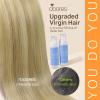 imageDOORES Seamless Clip in Hair Extensions Light Blonde Highlighted Golden Blonde 130g 7pcs 18 Inch Virgin Human Hair Clip in Extensions