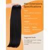imageDOORES Sew in Hair Extensions Real Human Hair Jet Black 16 Inch 80g Full Head Weft Natural Straight Extensions for Women