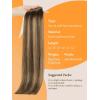 imageDOORES Weft Hair Extensions Human Hair 14 Inch 80g Balayage Chocolate Brown to Caramel Blonde Sew In Real Hairpieces Straight Natural Hair